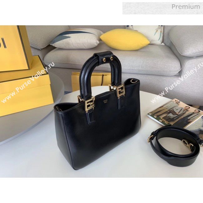Fendi FF Tote Small Calfskin Bag Black 2020 (HX-20032005)