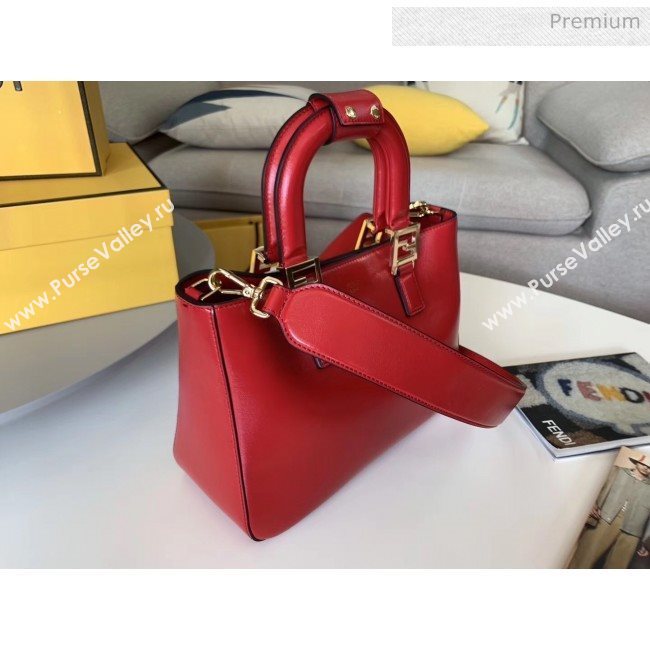 Fendi FF Tote Small Calfskin Bag Red 2020 (HX-20032007)