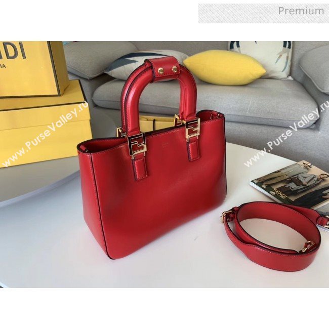 Fendi FF Tote Small Calfskin Bag Red 2020 (HX-20032007)