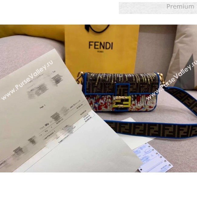 Fendi FF Embroidered and Sequin Medium Baguette Bag 2020 (HX-20032008)