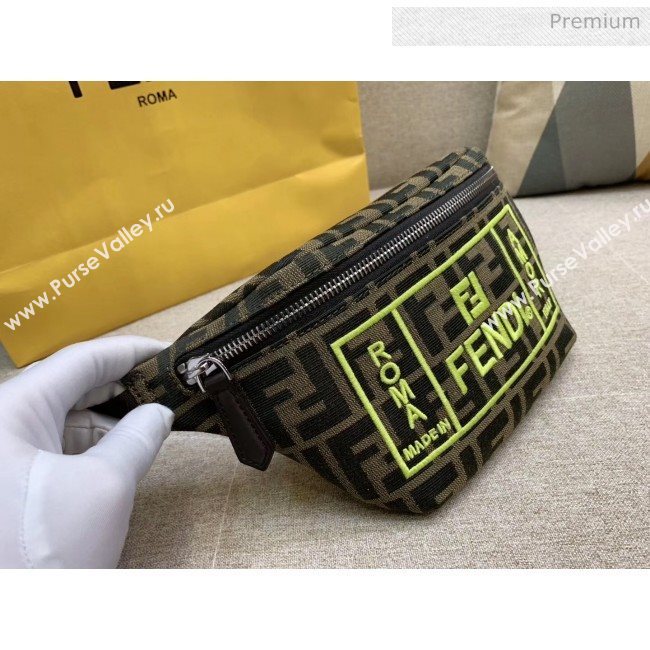 Fendi FF Logo Fabric Embroidery Belt Bag Yellow 2020 (HS-20032009)