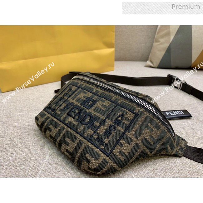 Fendi FF Logo Fabric Embroidery Belt Bag Black 2020 (HS-20032010)