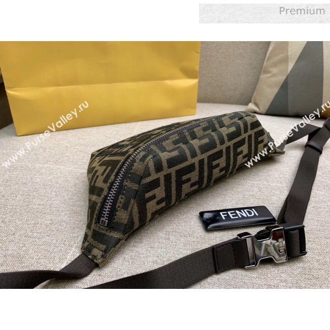 Fendi FF Logo Fabric Embroidery Belt Bag Black 2020 (HS-20032010)