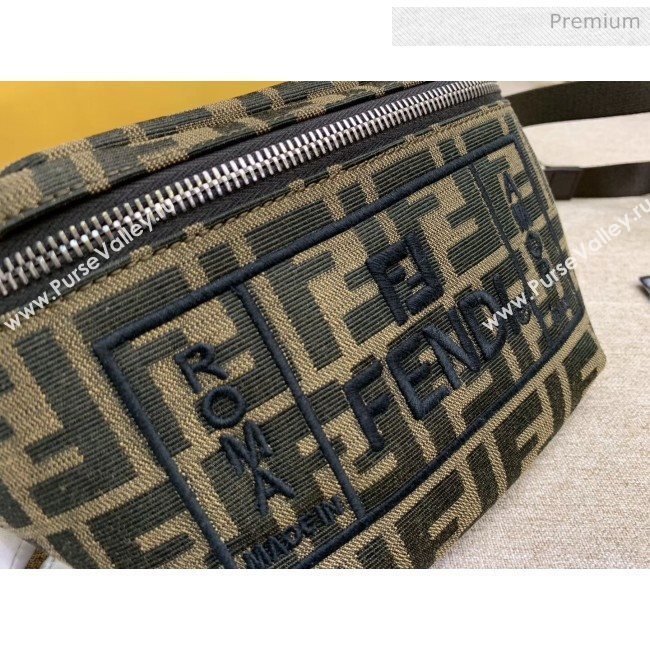 Fendi FF Logo Fabric Embroidery Belt Bag Black 2020 (HS-20032010)