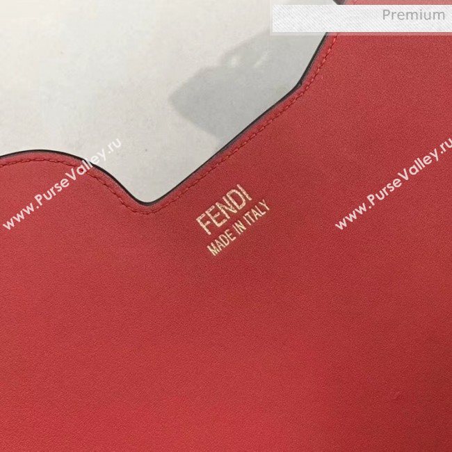 Fendi Leather Pockets Clutch/Shoulder Bag Red/Brown 2020 (CL-20032012)
