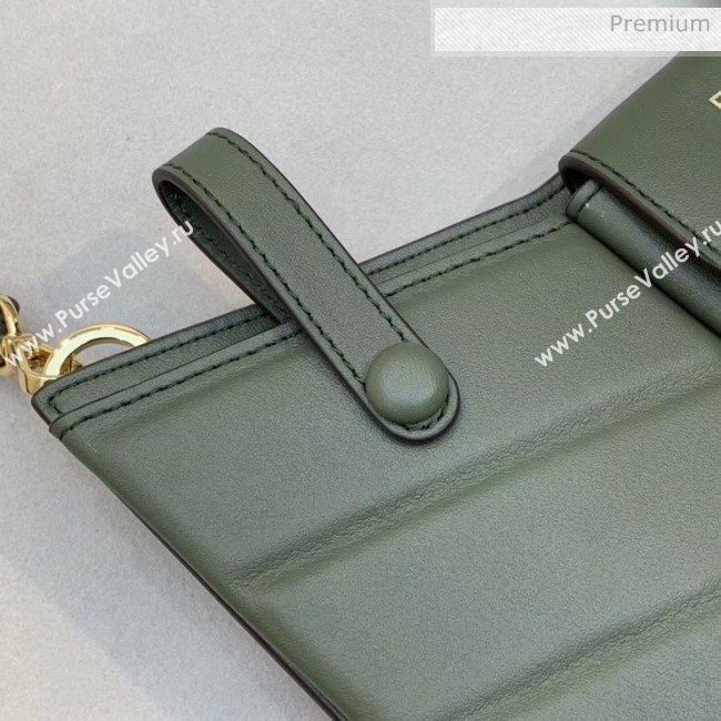 Fendi Leather Pockets Clutch/Shoulder Bag Green 2020 (CL-20032015)