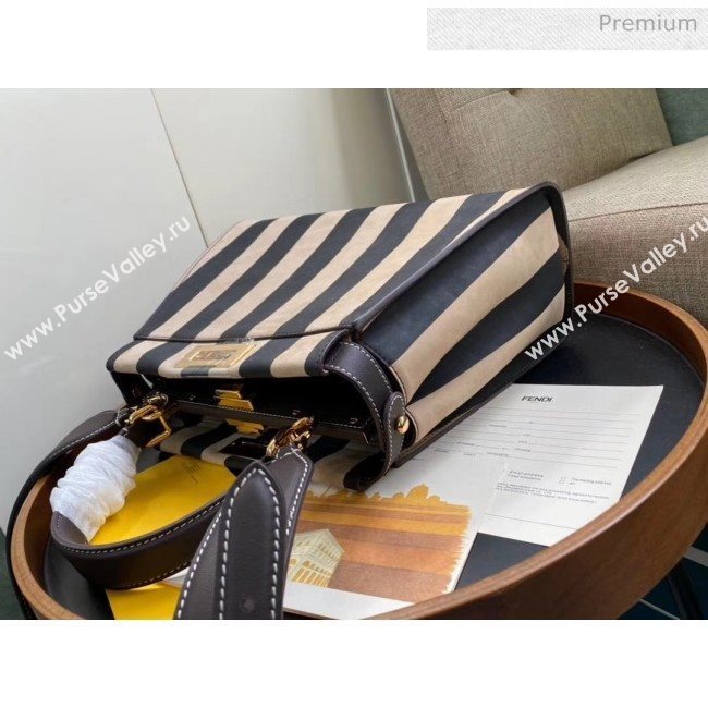 Fendi Pequin Striped Nubuck Leather Medium Peekaboo Bag 2019 (AFEI-20032018)