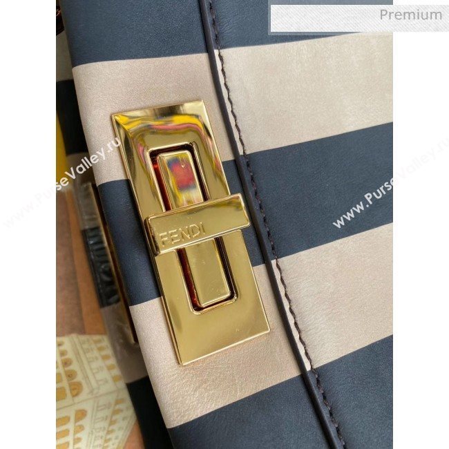 Fendi Pequin Striped Nubuck Leather Medium Peekaboo Bag 2019 (AFEI-20032018)