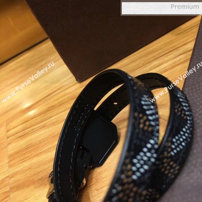 Goyard Edmond Leather Strap Bracelet Black 2020 (TS-20032040)