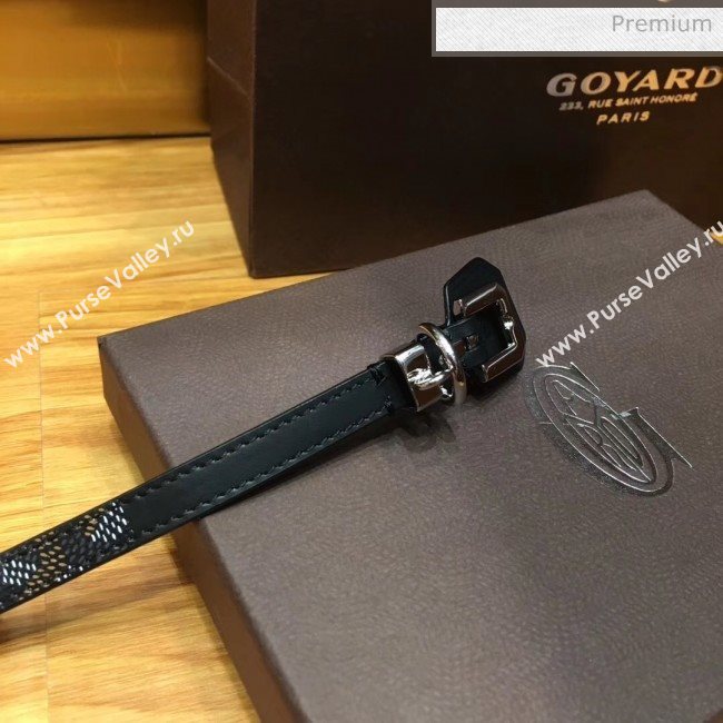 Goyard Edmond Leather Strap Bracelet Black 2020 (TS-20032040)