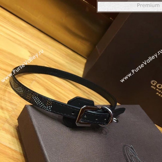 Goyard Edmond Leather Strap Bracelet Black 2020 (TS-20032040)