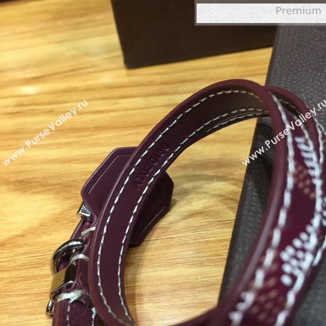 Goyard Edmond Leather Strap Bracelet Burgundy 2020 (TS-20032041)