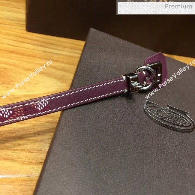 Goyard Edmond Leather Strap Bracelet Burgundy 2020 (TS-20032041)