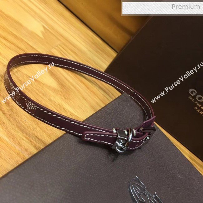 Goyard Edmond Leather Strap Bracelet Burgundy 2020 (TS-20032041)