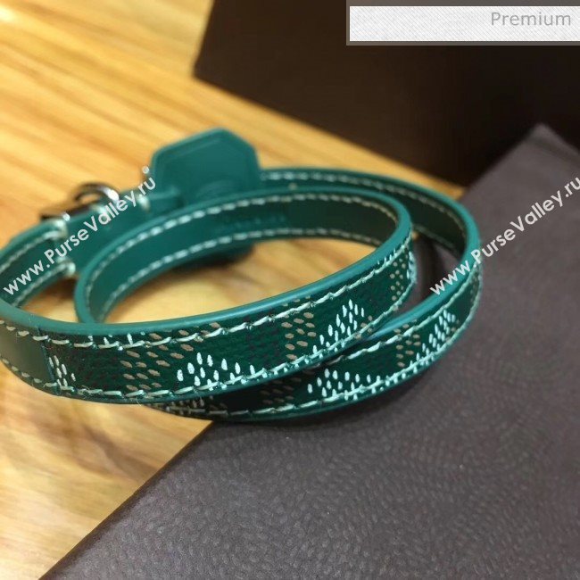 Goyard Edmond Leather Strap Bracelet Green 2020 (TS-20032042)