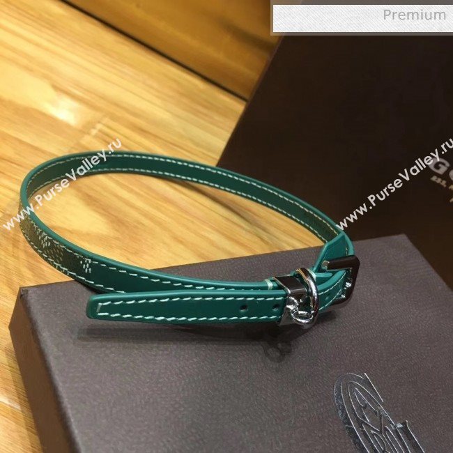 Goyard Edmond Leather Strap Bracelet Green 2020 (TS-20032042)