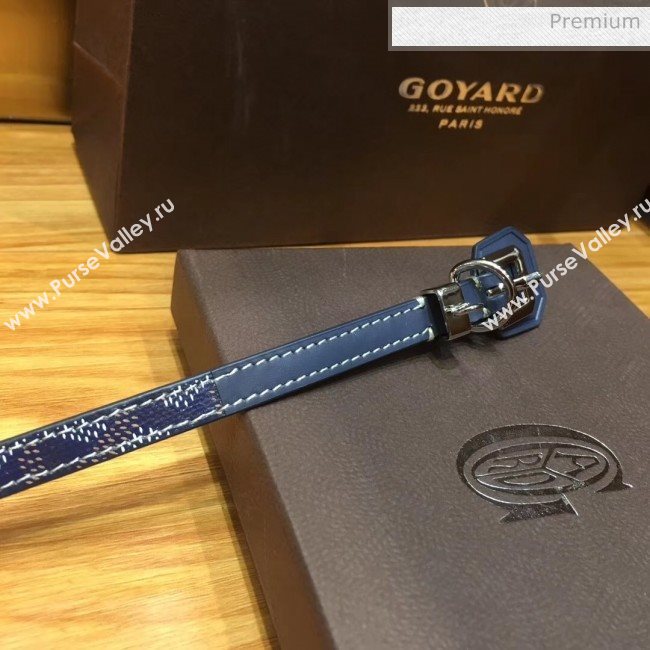Goyard Edmond Leather Strap Bracelet Royal Blue 2020 (TS-20032043)