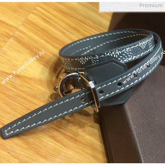 Goyard Edmond Leather Strap Bracelet Grey 2020 (TS-20032044)