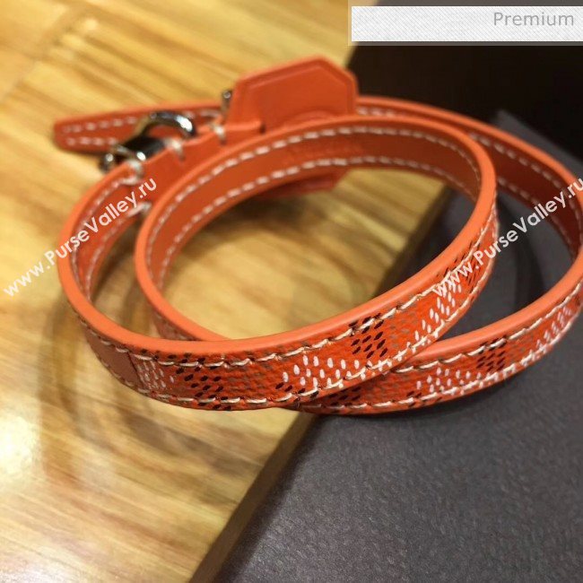 Goyard Edmond Leather Strap Bracelet Orange 2020 (TS-20032045)