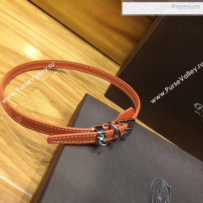 Goyard Edmond Leather Strap Bracelet Orange 2020 (TS-20032045)