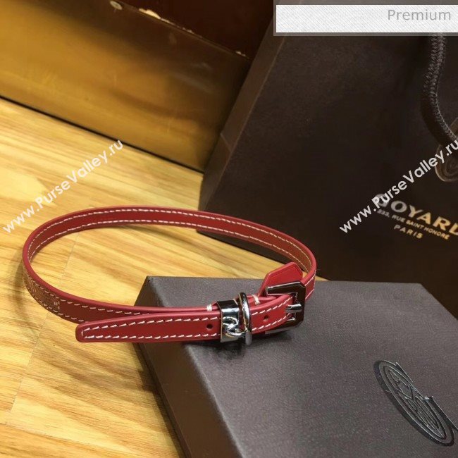 Goyard Edmond Leather Strap Bracelet Red 2020 (TS-20032046)