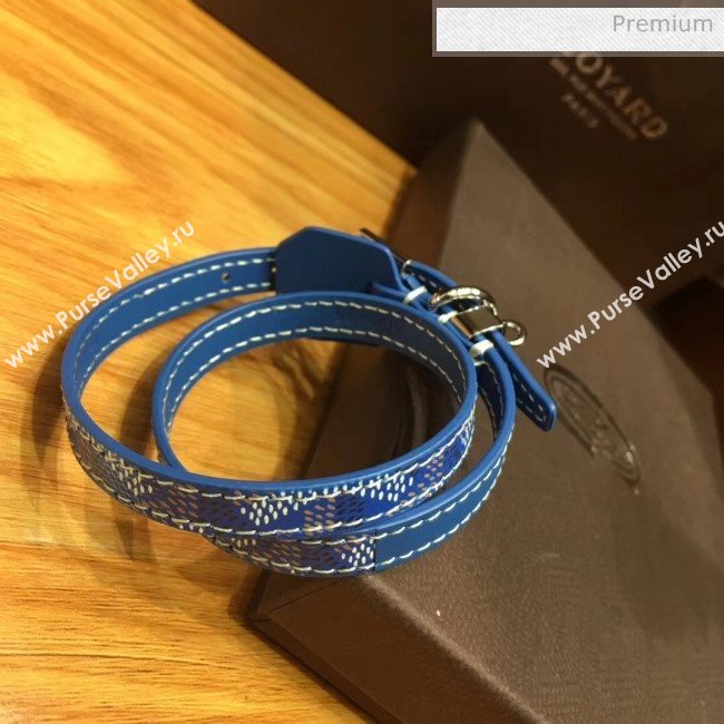 Goyard Edmond Leather Strap Bracelet Blue 2020 (TS-20032047)
