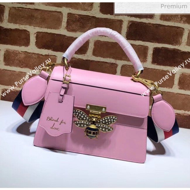 Gucci Queen Margaret GG Small Leather Top Handle Bag 476541 Pink (DLH-20032111)