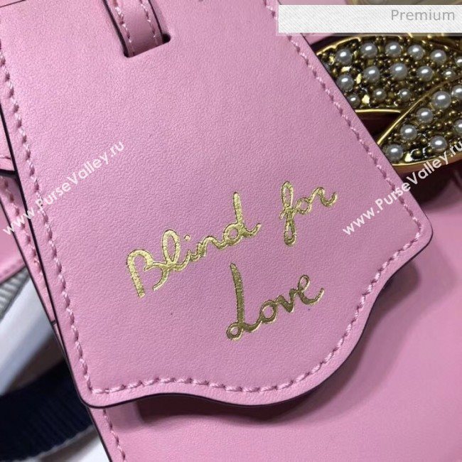 Gucci Queen Margaret GG Small Leather Top Handle Bag 476541 Pink (DLH-20032111)