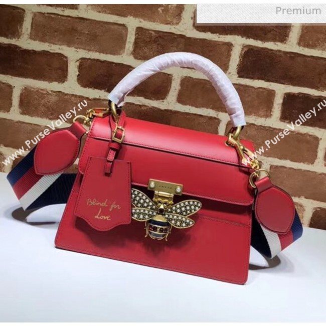 Gucci Queen Margaret GG Small Leather Top Handle Bag 476541 Red (DLH-20032112)