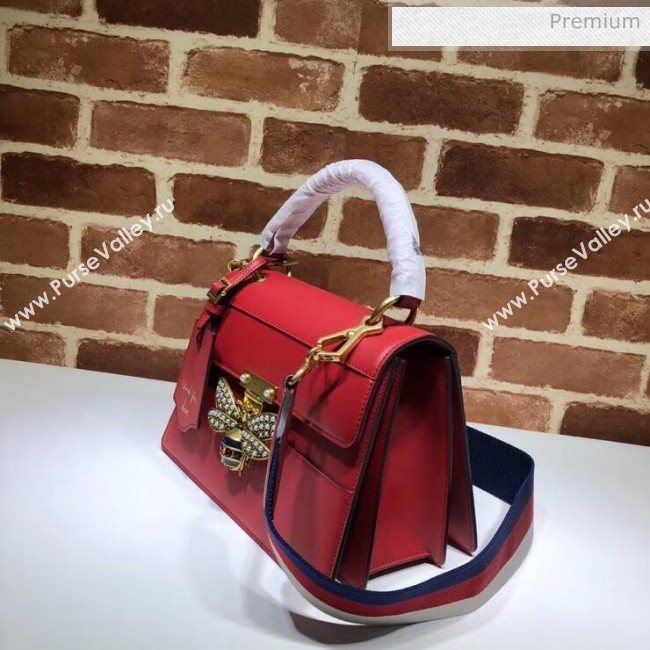 Gucci Queen Margaret GG Small Leather Top Handle Bag 476541 Red (DLH-20032112)