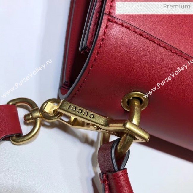 Gucci Queen Margaret GG Small Leather Top Handle Bag 476541 Red (DLH-20032112)