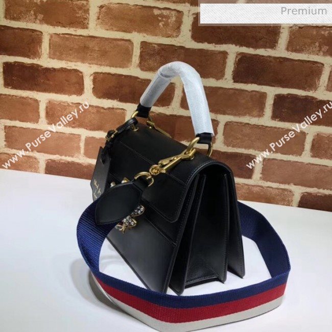 Gucci Queen Margaret GG Small Leather Top Handle Bag 476541 Black (DLH-20032113)