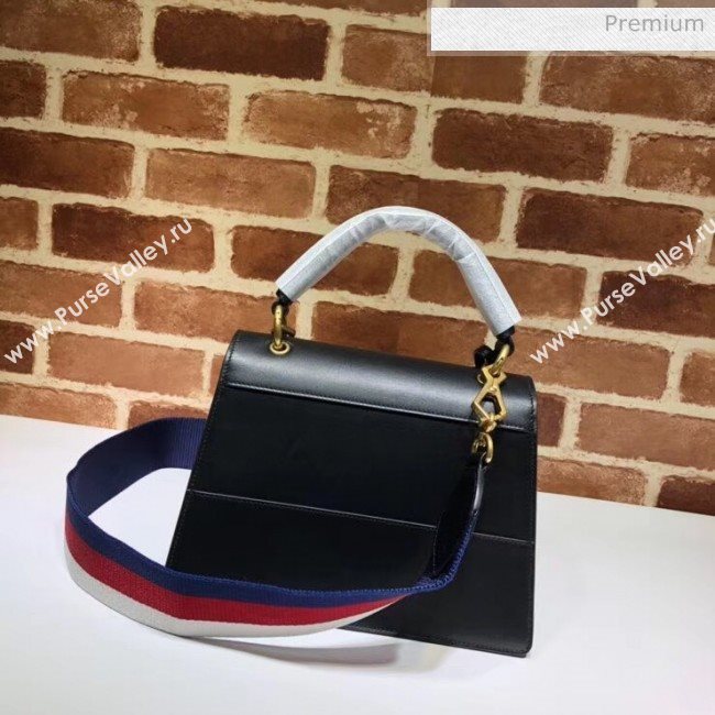 Gucci Queen Margaret GG Small Leather Top Handle Bag 476541 Black (DLH-20032113)