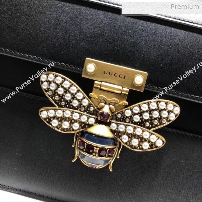 Gucci Queen Margaret GG Small Leather Top Handle Bag 476541 Black (DLH-20032113)