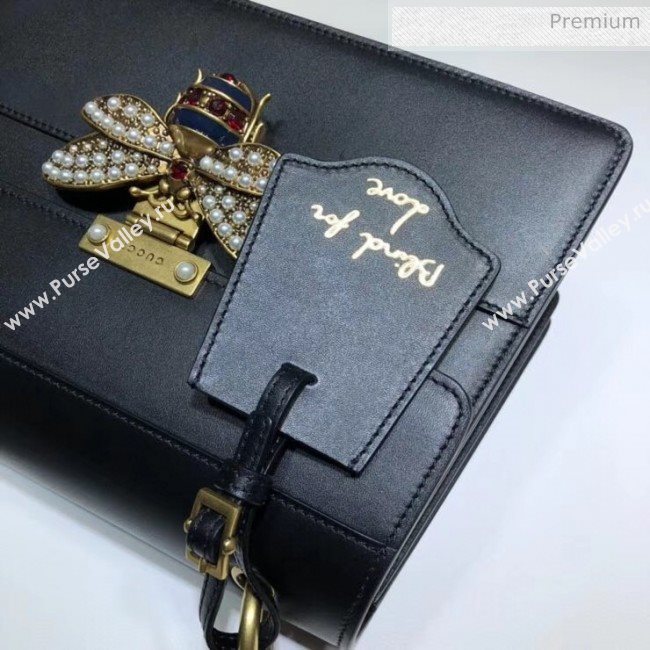 Gucci Queen Margaret GG Small Leather Top Handle Bag 476541 Black (DLH-20032113)