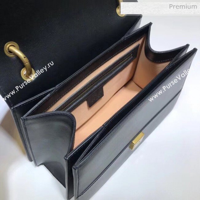 Gucci Queen Margaret GG Small Leather Top Handle Bag 476541 Black (DLH-20032113)