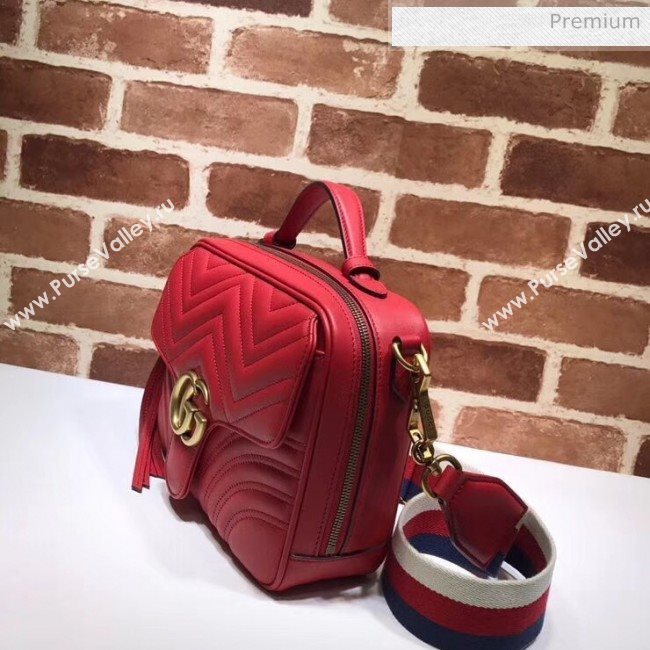 Gucci GG Marmont Matelassé Shoulder Bag 498100 Red (DLH-20032114)
