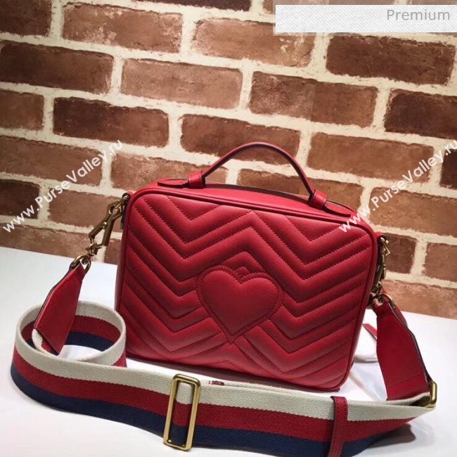 Gucci GG Marmont Matelassé Shoulder Bag 498100 Red (DLH-20032114)