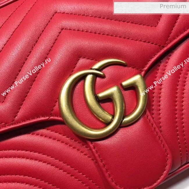 Gucci GG Marmont Matelassé Shoulder Bag 498100 Red (DLH-20032114)