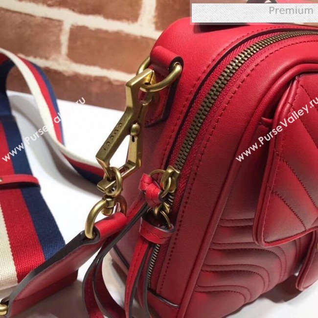 Gucci GG Marmont Matelassé Shoulder Bag 498100 Red (DLH-20032114)