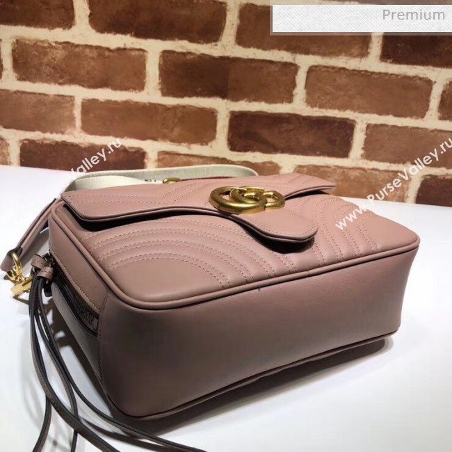 Gucci GG Marmont Matelassé Shoulder Bag 498100 Nude Pink (DLH-20032116)