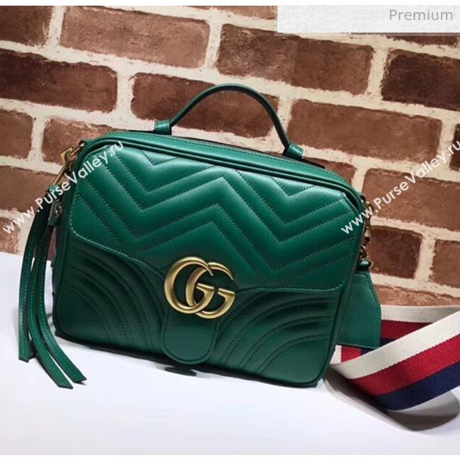 Gucci GG Marmont Matelassé Shoulder Bag 498100 Green (DLH-20032117)