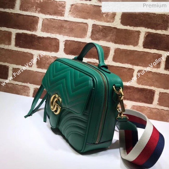 Gucci GG Marmont Matelassé Shoulder Bag 498100 Green (DLH-20032117)