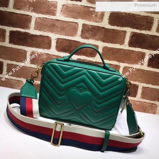 Gucci GG Marmont Matelassé Shoulder Bag 498100 Green (DLH-20032117)