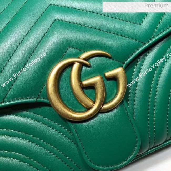 Gucci GG Marmont Matelassé Shoulder Bag 498100 Green (DLH-20032117)