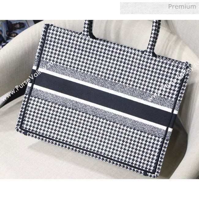 Dior Small Book Tote Bag in Houndstooth Embroidered Canvas 2019 (XXG-20031914)