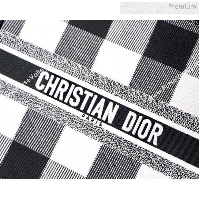 Dior Large Book Tote in Checked Canvas White 2019 (XXG-20031924)