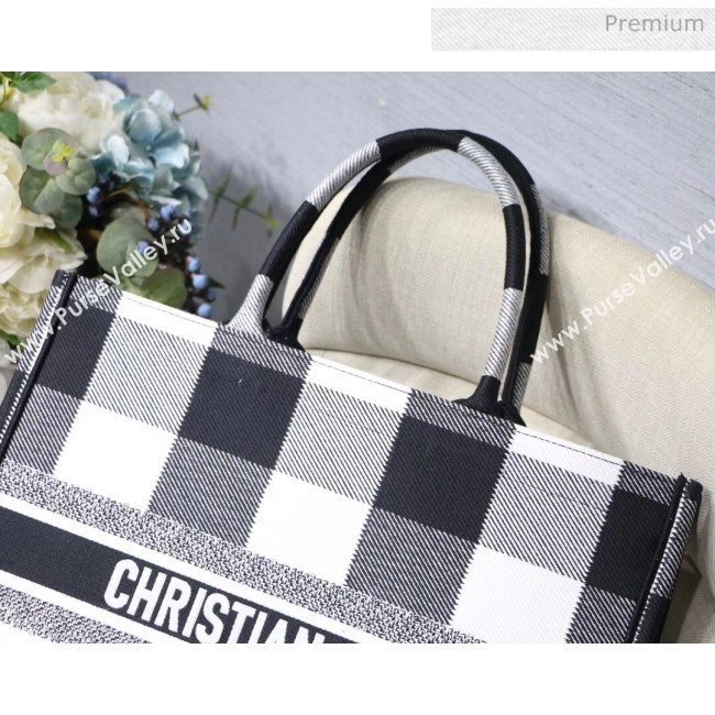 Dior Large Book Tote in Checked Canvas White 2019 (XXG-20031924)
