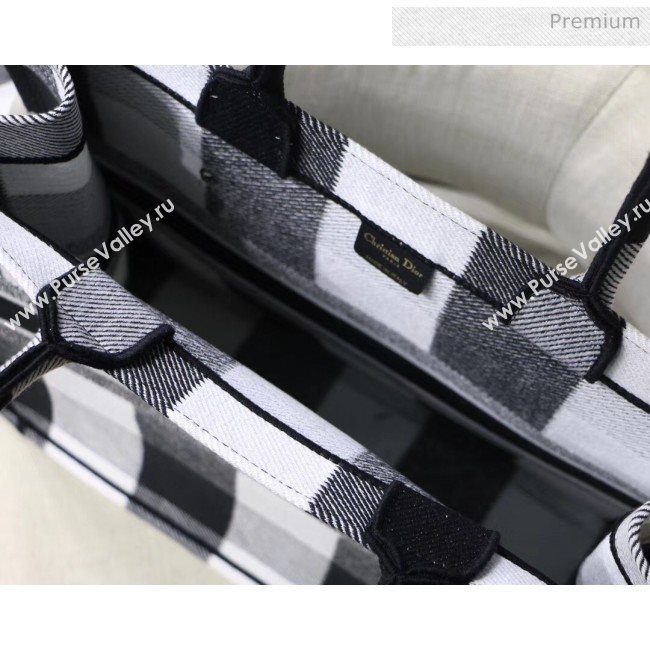 Dior Large Book Tote in Checked Canvas White 2019 (XXG-20031924)