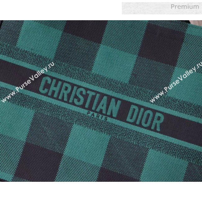 Dior Large Book Tote in Checked Canvas Green 2019 (XXG-20031922)